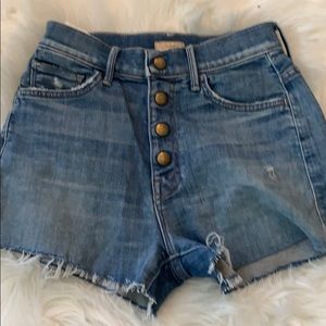 Mother denim cut off shorts with snap closure